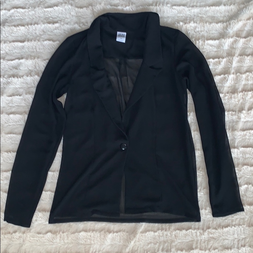 See through blouse blazer